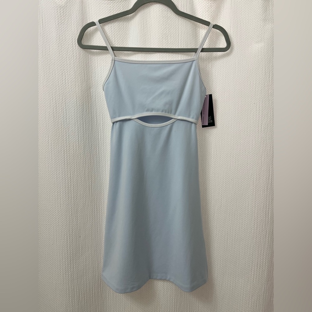 Light Blue Spaghetti Strap Cut-Out Dress